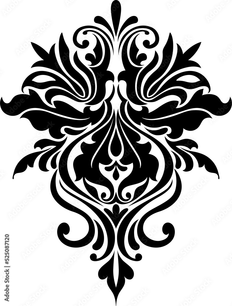 Black mandala isolated flourish ornament Black mandala isolated flourish ornament
