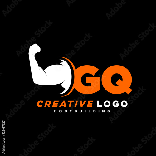 GQ initial monogram for fitnes or gym logo with creative style design