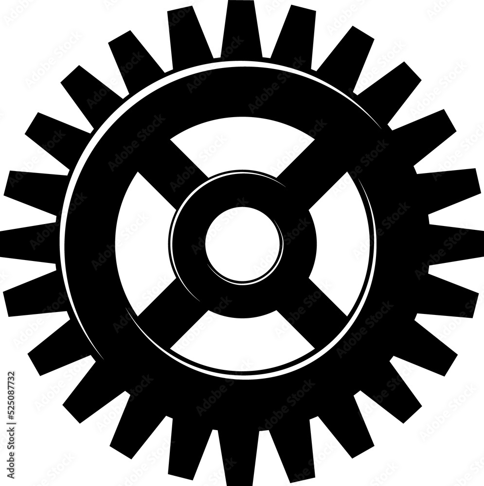 Toothed wheel isolated cogwheel or gear