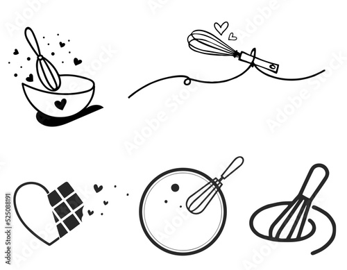 set of bakery tools and elements for cakes