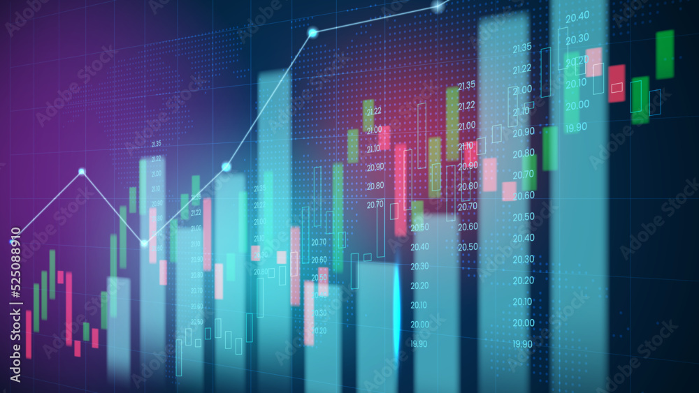 Stock market or forex trading graph in graphic concept