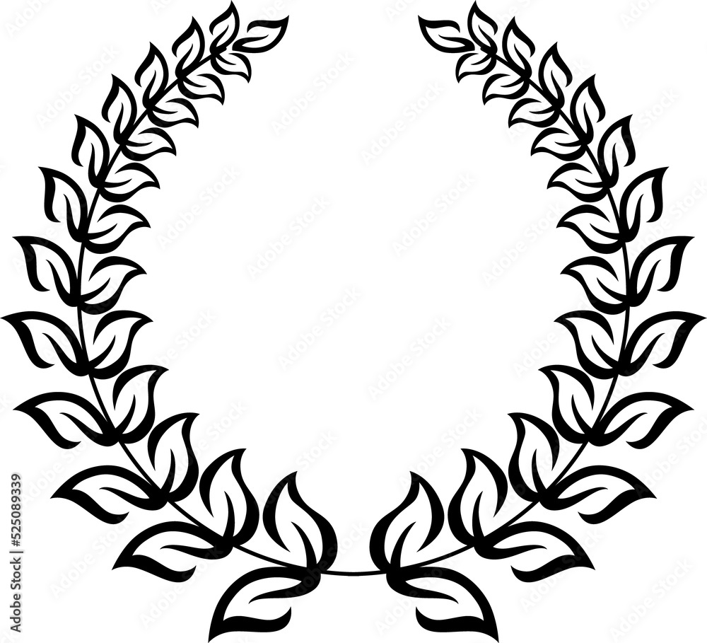 Wreath of olive branches isolated heraldic laurel