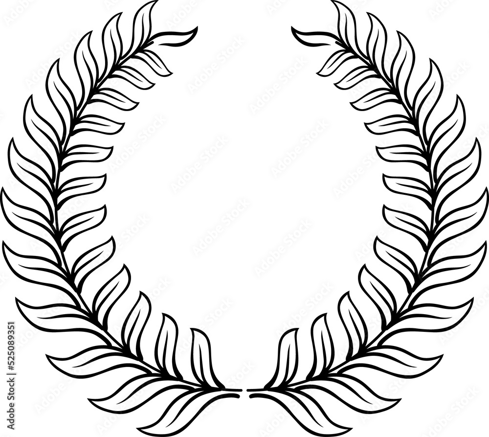 Wreath of olive branches isolated heraldic laurel Wreath of olive branches isolated heraldic laurel