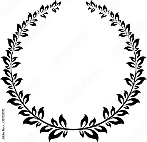 Victory symbol, isolated laurel wreath