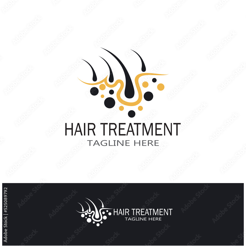 Obraz premium Hair treatment logo hair transplantation logo vector image design illustration