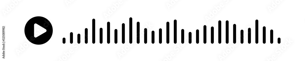 Black sound waves of the equalizer or voice message isolated on white background. Vector clipart Illustration Black sound waves of the equalizer or voice message isolated on white background. Vector clipart Illustration