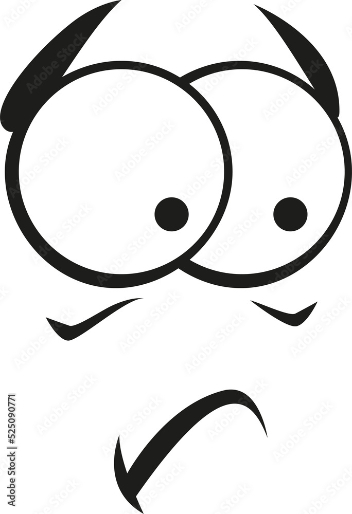 Dissatisfied emoji expression isolated, sad face