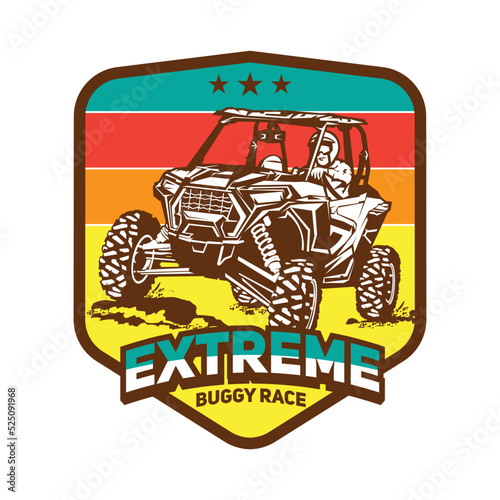 Buggy and UTV racing adventure vector illustration logo, perfect for tours and racing event logo also tshirt design