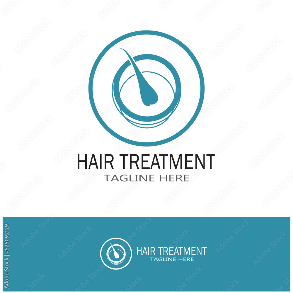 Hair treatment logo hair transplantation logo vector image design illustration