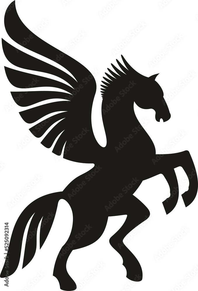 Unicorn or pegasus isolated winged animal horse