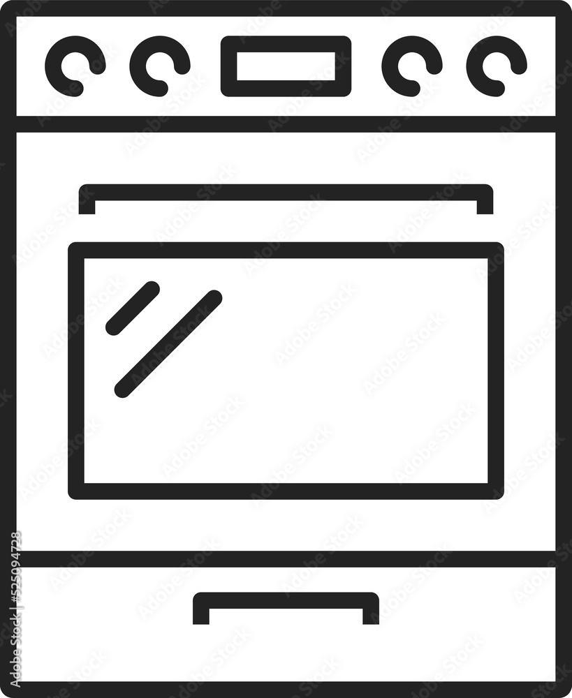 Cooking stove oven line icon, kitchen appliances Cooking stove oven line icon, kitchen appliances