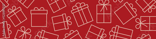 christmas gifts banner - vector illustration