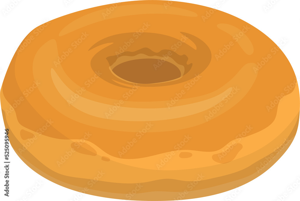 Doughnut with toffee glaze isolated cake