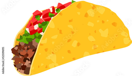 Taco, Mexican traditional tortilla sandwich food