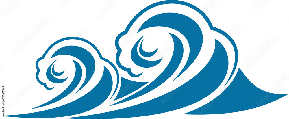 Fototapeta premium Water wave of sea or ocean icon for nature design