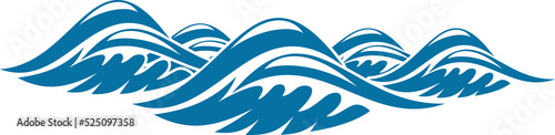 Water wave of sea or ocean icon for nature design