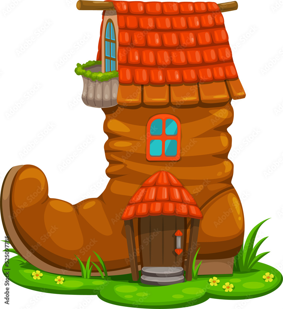Cartoon fairytale boot house building or dwelling Stock Illustration