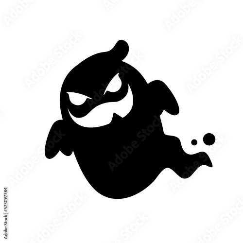 Canvas Print Scary face silhouettes of ghosts floating in the air to haunt people on Halloween night