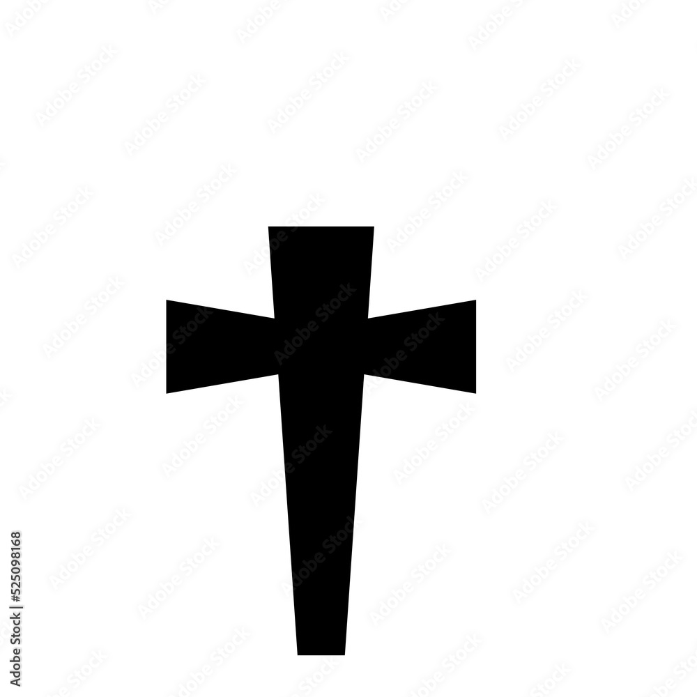 The silhouette of the cross on the grave For decorating the Halloween card.