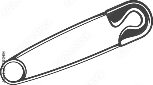 Safety pin sewing and tailoring tool isolated icon