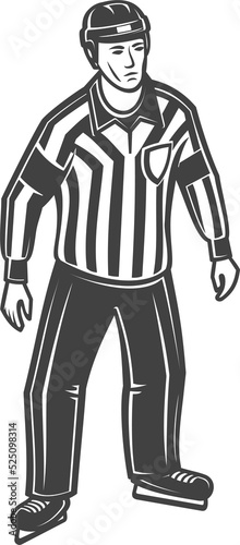 Canvas Print Ice hockey referee isolated official judge uniform