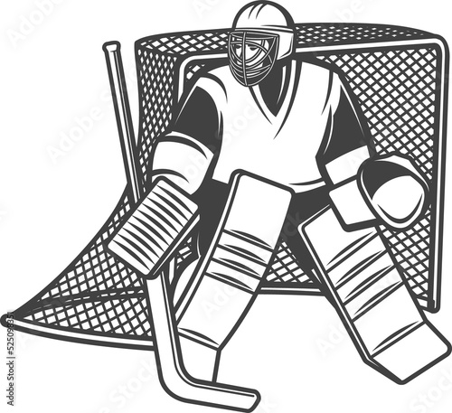 Photography Goalkeeper isolated ice hockey goaltender player