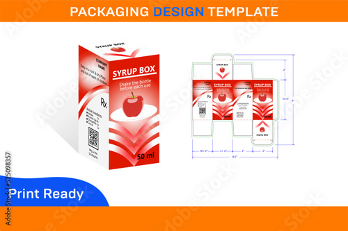 50 ml SYRUP BOX PACKAGING DESIGN TEMPLATE