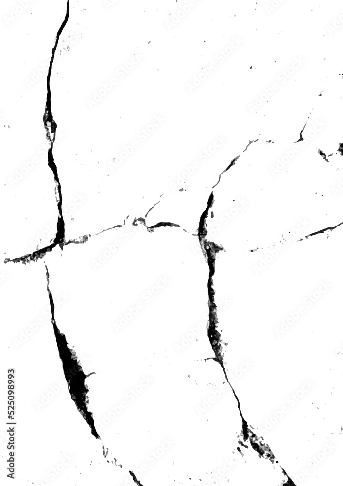 Distress grunge texture abstract background vector. Abandoned road, old dirty sidewalk. Aged cement, battered pavement. Black and white damaged footpath, crack concrete, bad condition rough wall art.