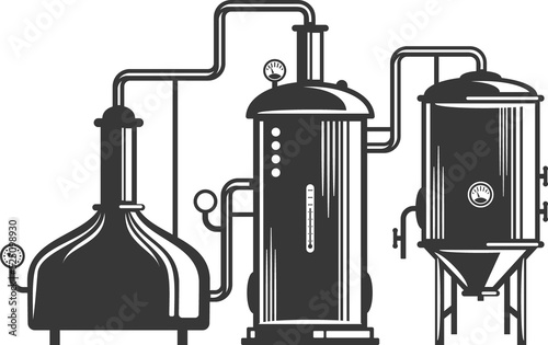 Fotografie Moonshine diy isolate alcohol distillation apparat