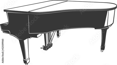 Piano isolated black fortepiano monochrome icon. photo