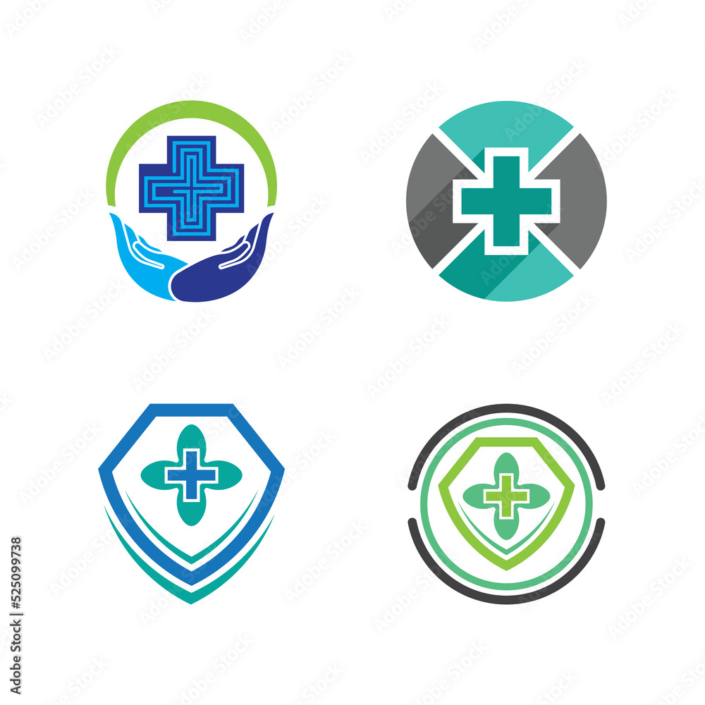 Obraz premium Health medical logo template vector