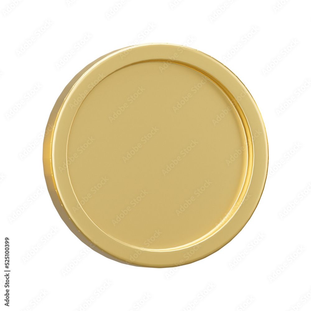 3D golden coin in different shape isolated on transparent background - PNG format. 3D golden coin in different shape isolated on transparent background - PNG format.