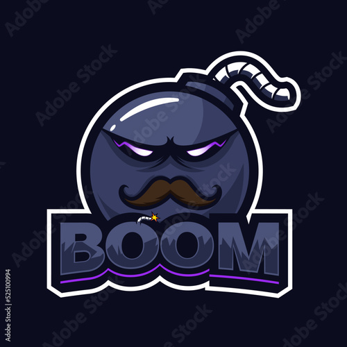 bomb logo. boom illustration with esport concept