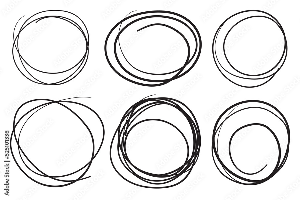 Hand Drawn Scribble Circles Hand Drawn Scribble Circles