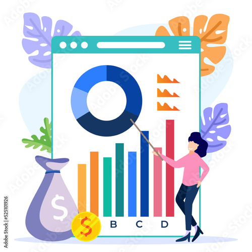 Illustration vector graphic cartoon character of stock market