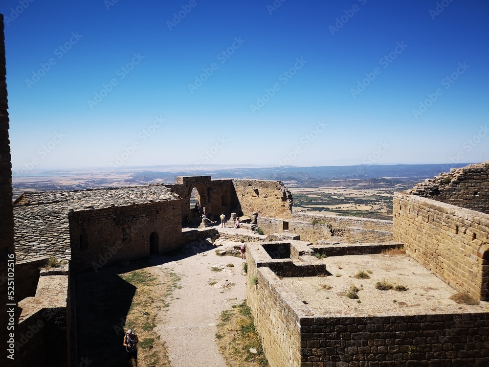 Views of the Loarre ruins castle in Huesca Spain