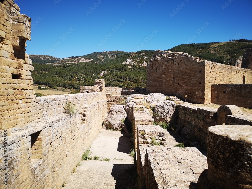 Views of the Loarre ruins castle in Huesca Spain