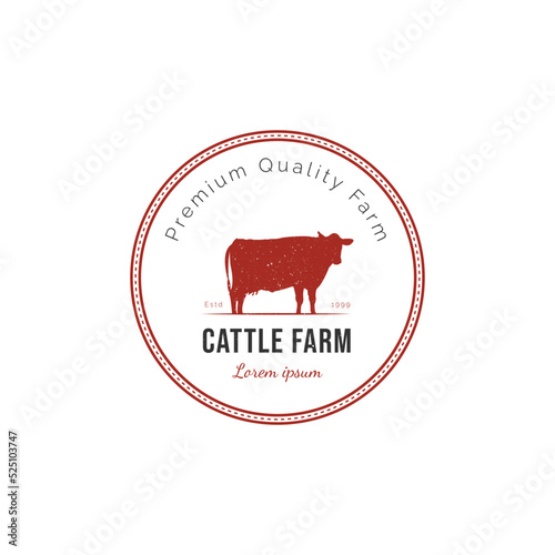 Cattle farm logo design templat