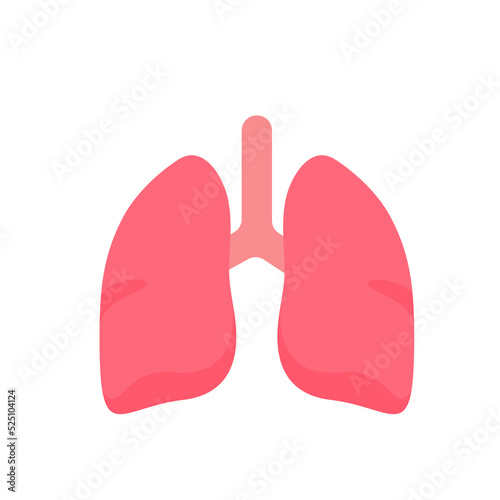 Lung icon. Lungs help to breathe oxygen into the human body. Body care concept