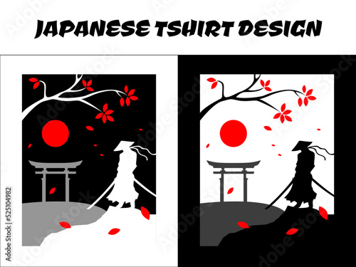 silhouette japan samurai vector for design t shirt concept, silhouette samurai, Japanese t-shirt design, silhouette for a Japanese theme, Samurai Vector Illustration, ronin