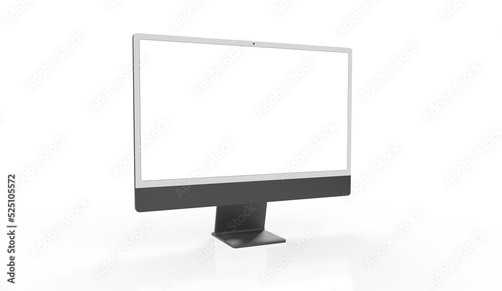 Workspace blank screen desktop computer, Mockup computer Workspace blank screen desktop computer, Mockup computer