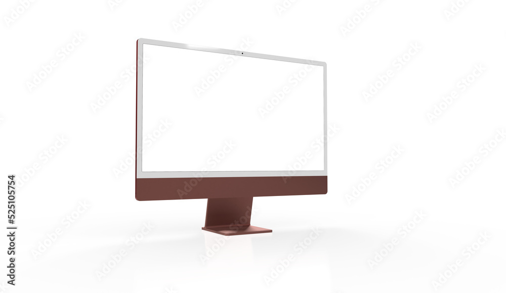 Trendy realistic thin frame monitor mock up with blank white screen Trendy realistic thin frame monitor mock up with blank white screen