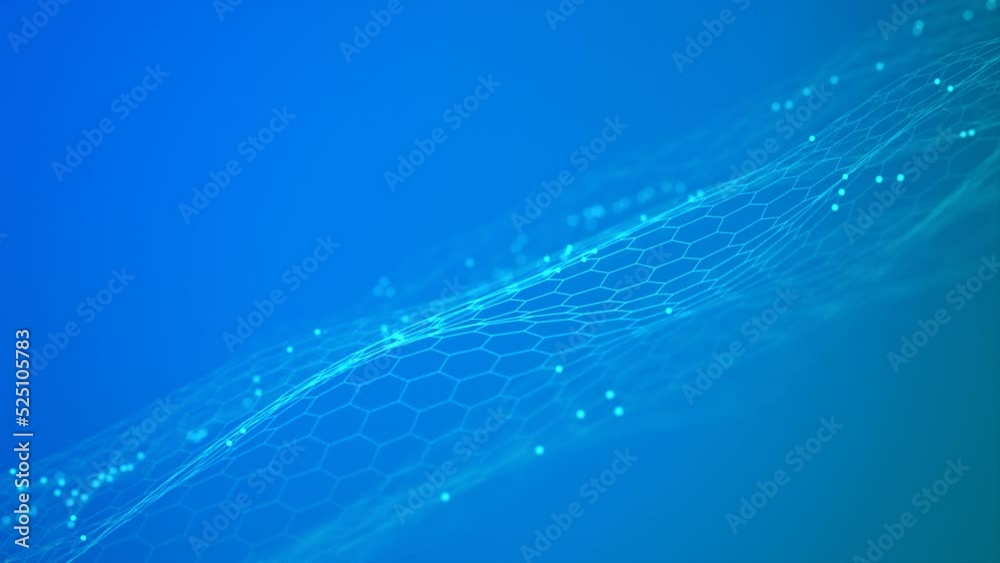 concept of computer network, artificial intelligence, neural network. Blockchain network concept. Seamless animation.