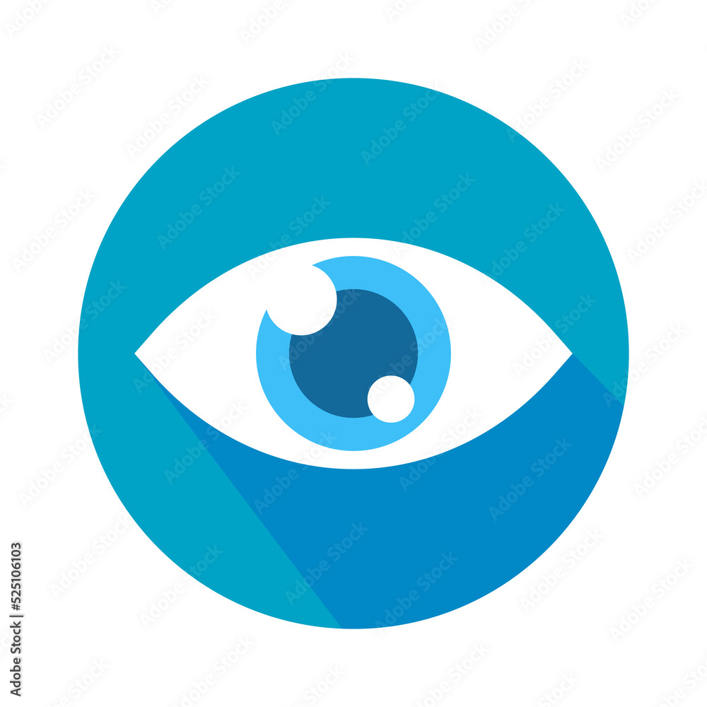 Eye icon. Simple flat eye design Vision care concept Wear glasses for a clear vision. Eye icon. Simple flat eye design Vision care concept Wear glasses for a clear vision.