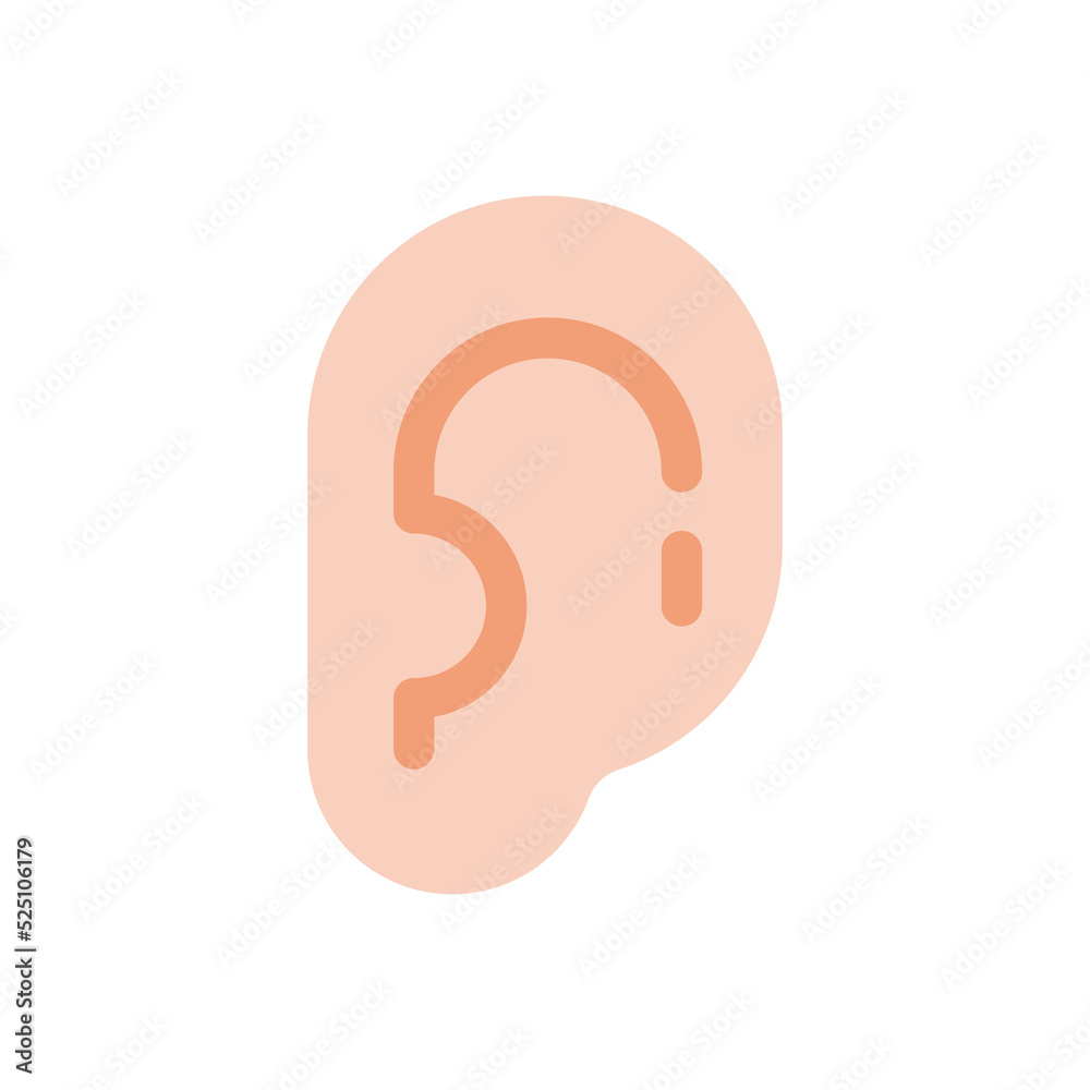 Ear icon. Ear line design The concept of hearing problems Isolated on background Ear icon. Ear line design The concept of hearing problems Isolated on background