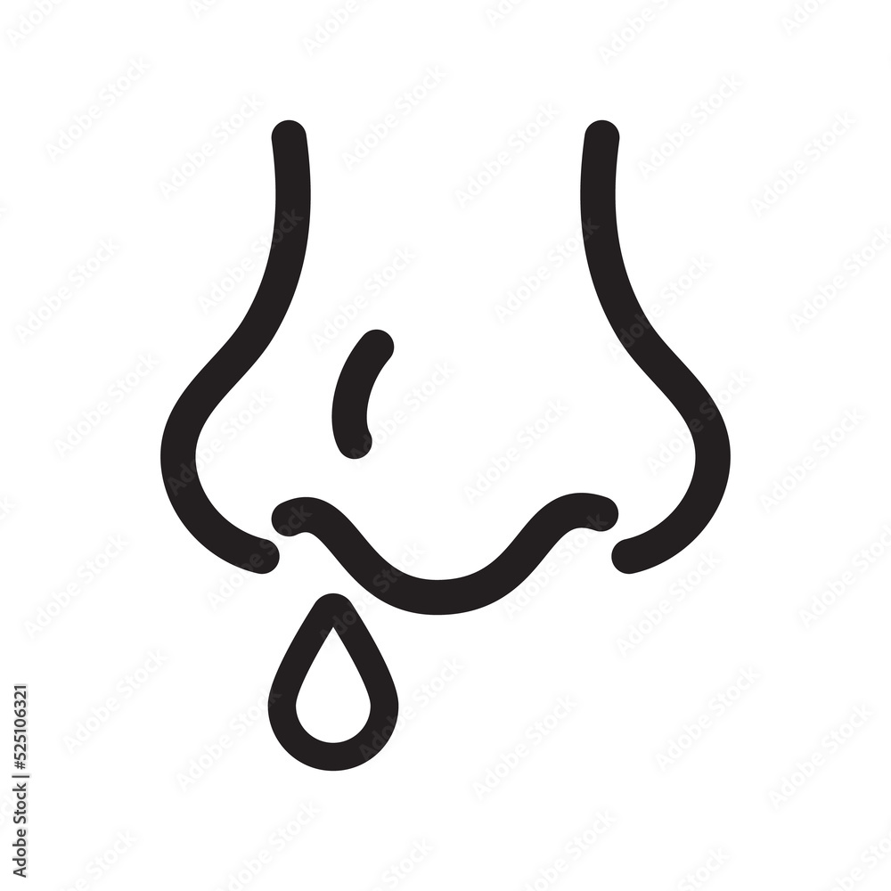 Nose icon. Runny nose The concept of care for patients with viral fever Nose icon. Runny nose The concept of care for patients with viral fever
