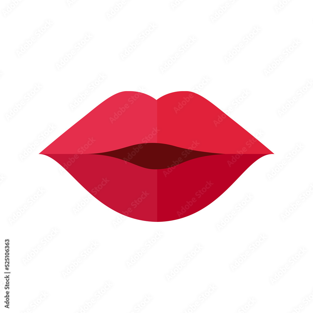 Mouth icon. Lips that open their mouth until they see teeth and tongue inside the mouth. Mouth icon. Lips that open their mouth until they see teeth and tongue inside the mouth.