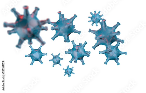 virus attack flu in 3d