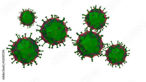 virus attack flu in 3d