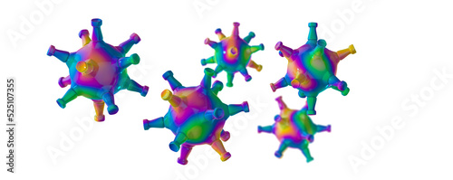 virus attack flu in 3d